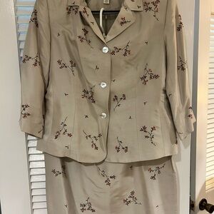 Casual Corner Beige Floral Suit